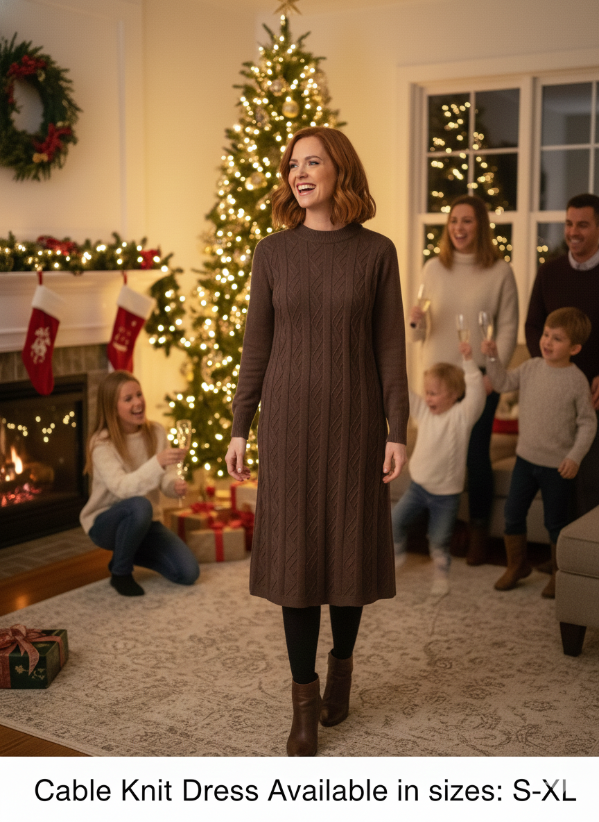 Cable Knit Jumper Dress