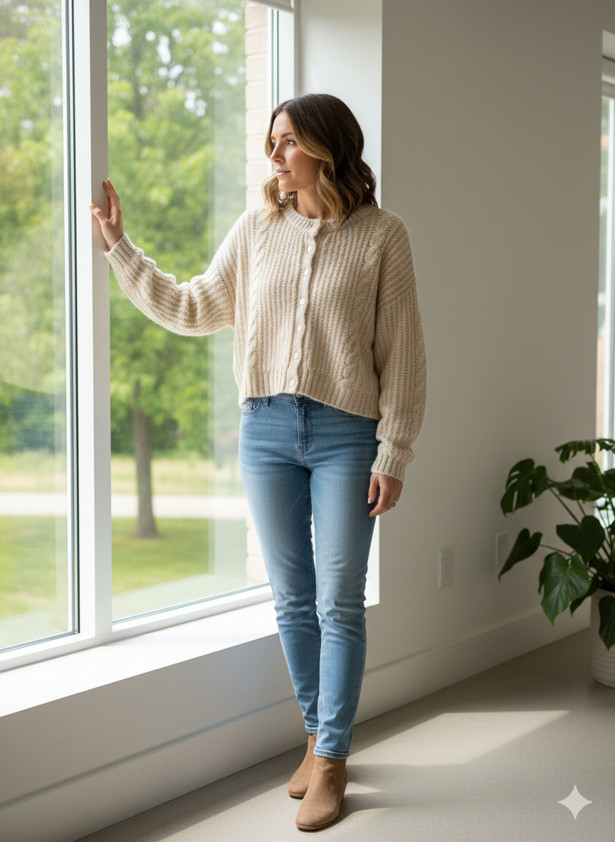 Cable Front Cardigan