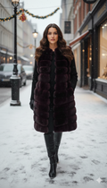 Faux Fur Ombre Burgundy Longline Gilet
