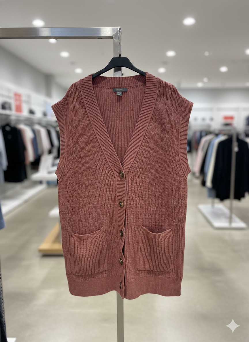 PRELOVED Primark Knitted Sleeveless Pocket Cardigan