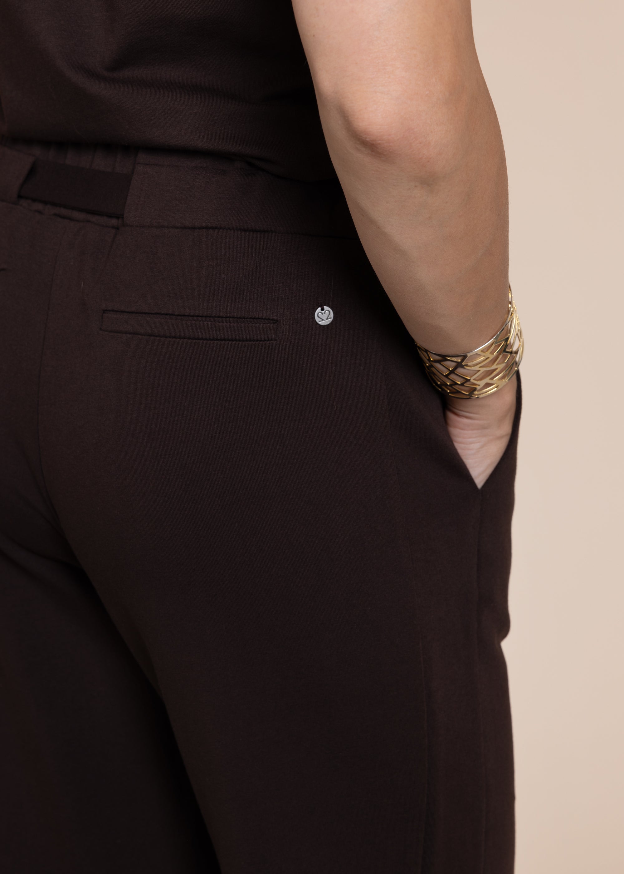 GODDESS wide leg trousers, chocolate