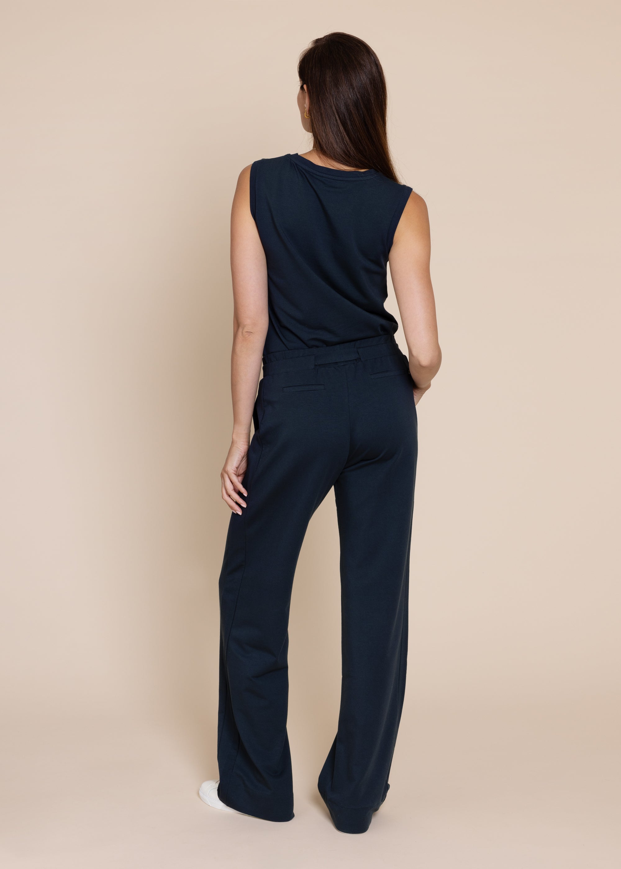 GODDESS wide leg trousers, navy