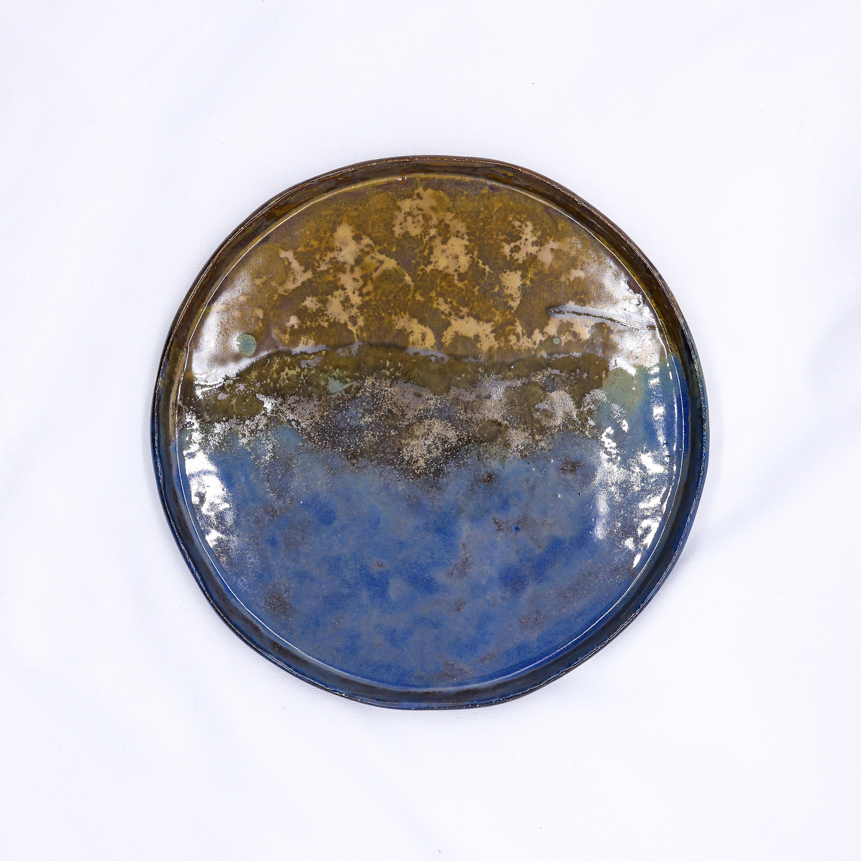 27 cm Oceanis Smoked Grey Large Stoneware Handmade Ceramic Dinner Plate