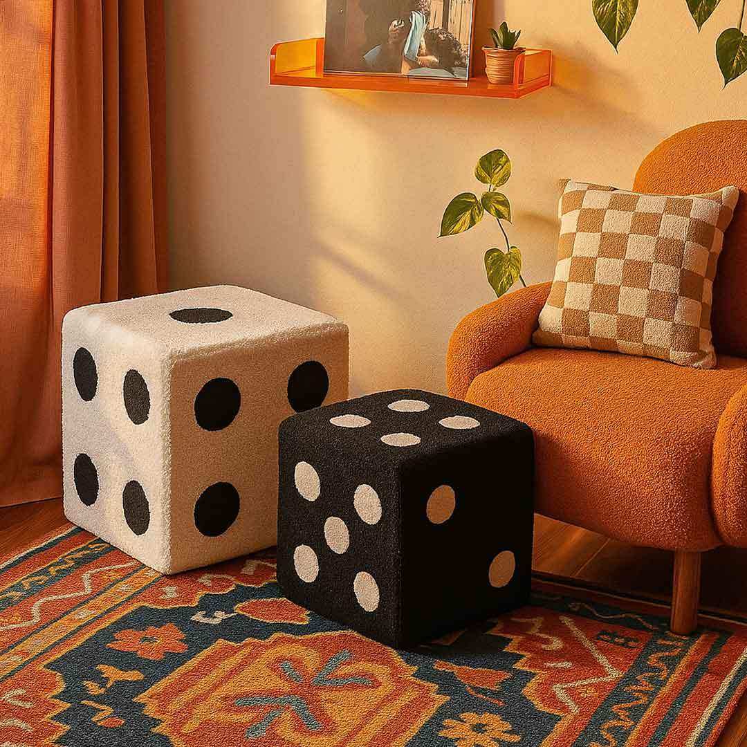 Dice Footstool - PAPRIKA UK