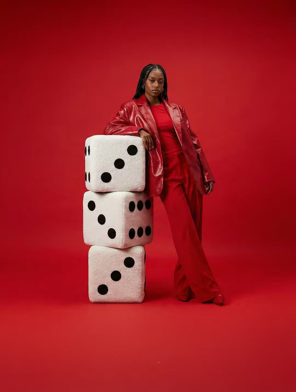 Dice Footstool - PAPRIKA UK