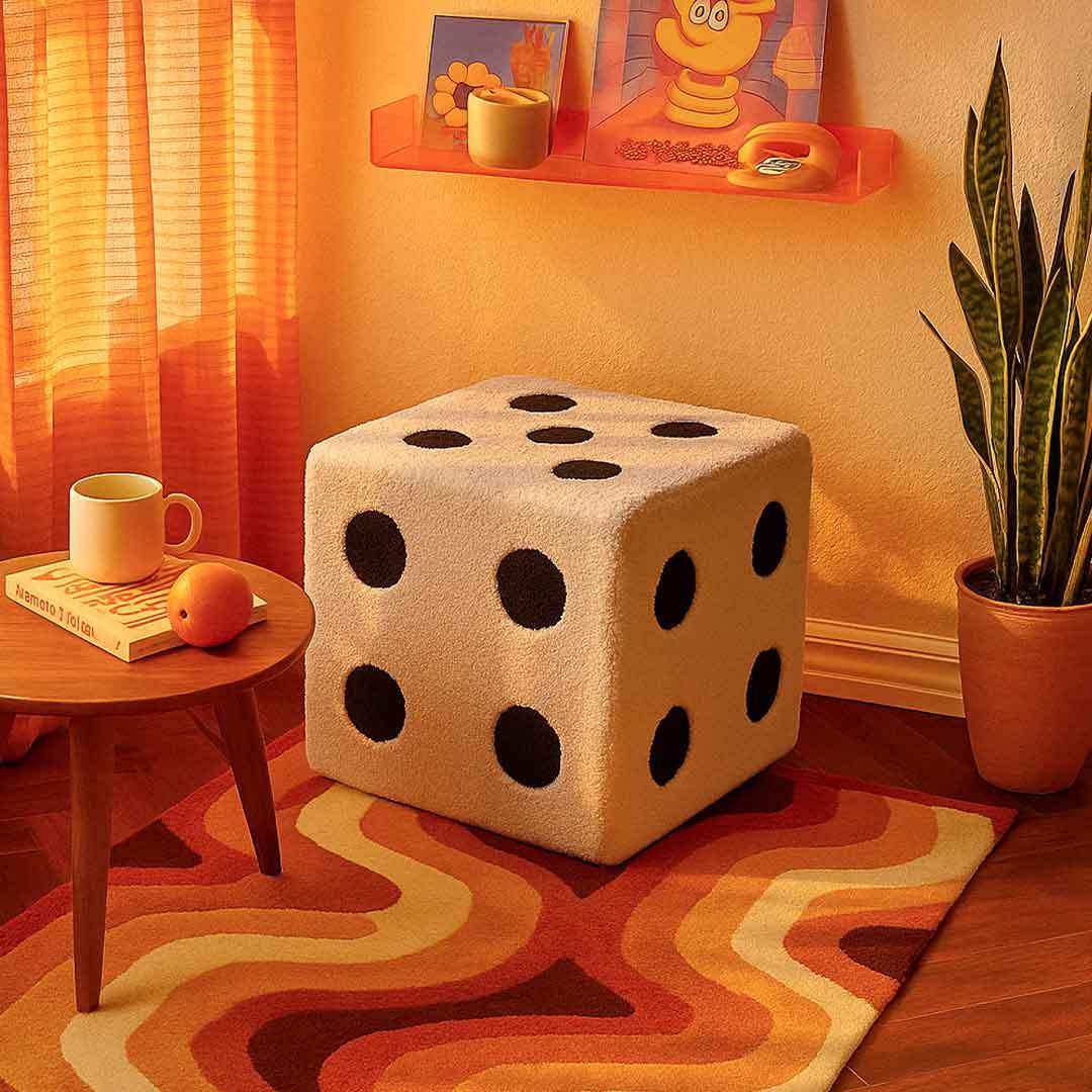 Dice Footstool - PAPRIKA UK