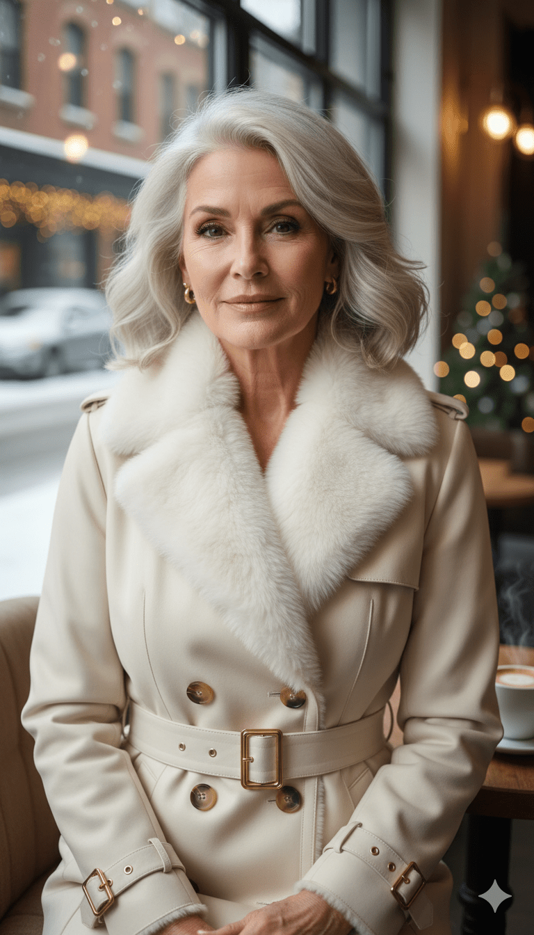 Long Faux Fur and Sheering Coat - PAPRIKA UK