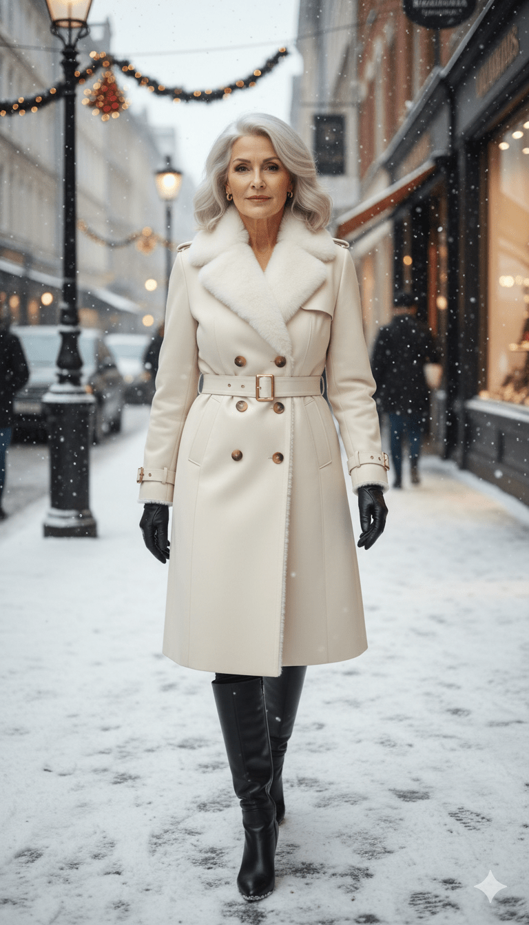 Long Faux Fur and Sheering Coat - PAPRIKA UK