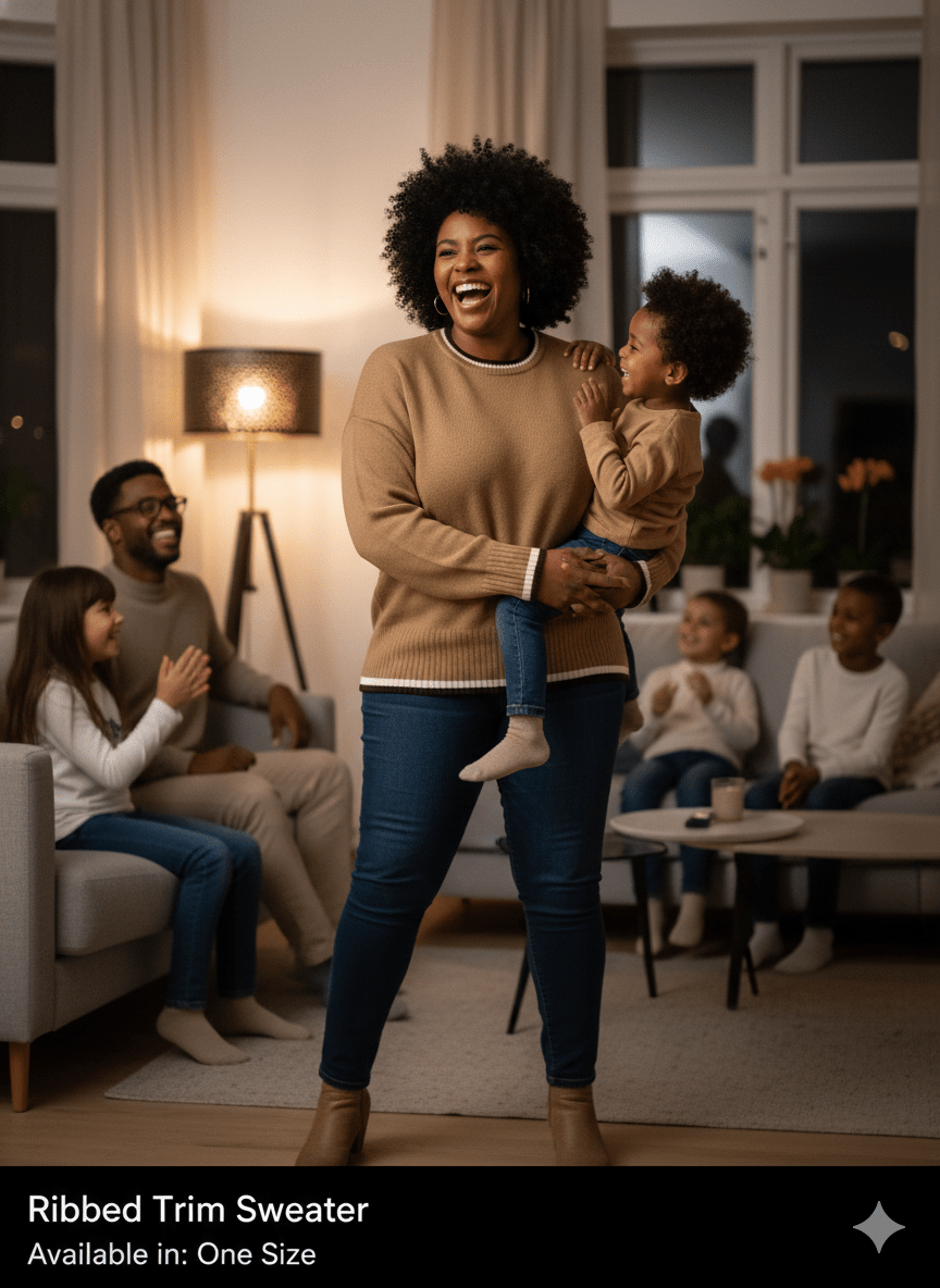 Sweater Patterned Trim Fits 8 - 16 - PAPRIKA UK